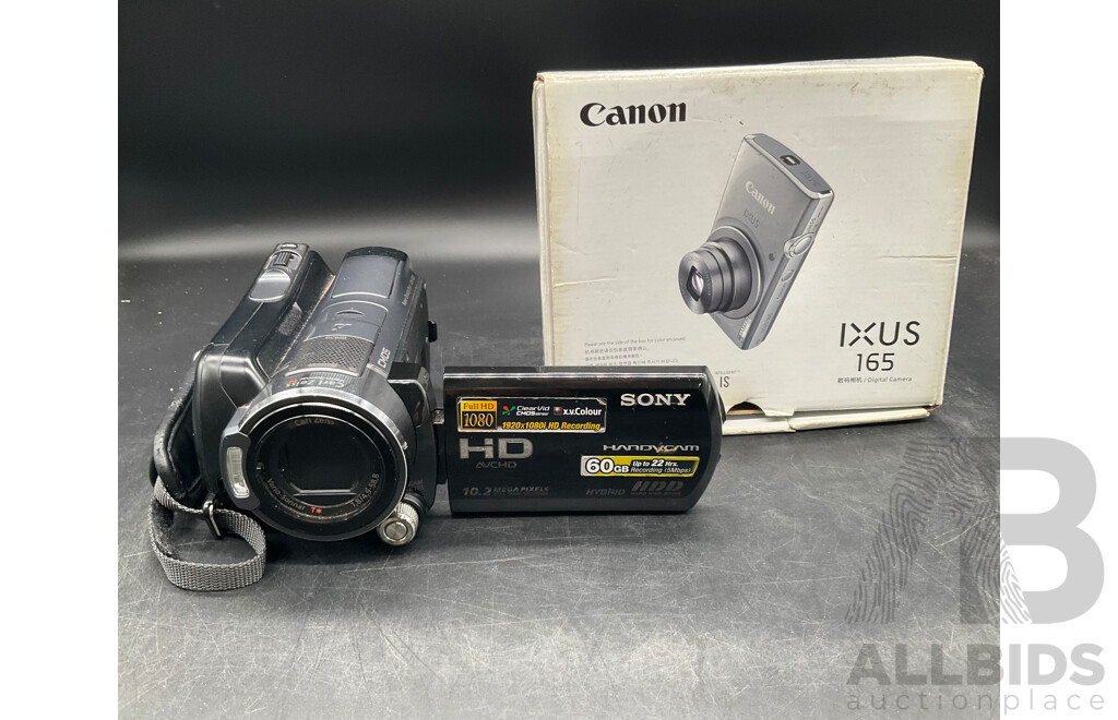 SONY Video Camera and CANON Digital Camera - Lot of 2