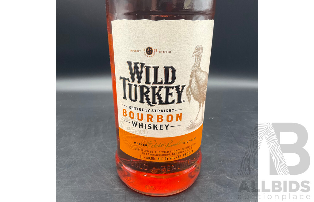 Wild Turkey Bourbon Whisky 1L and Southern Comfort Original 700ml