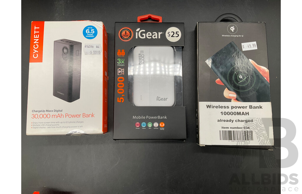 CYGNETT, IGEAR Power Bank - Lot of 3