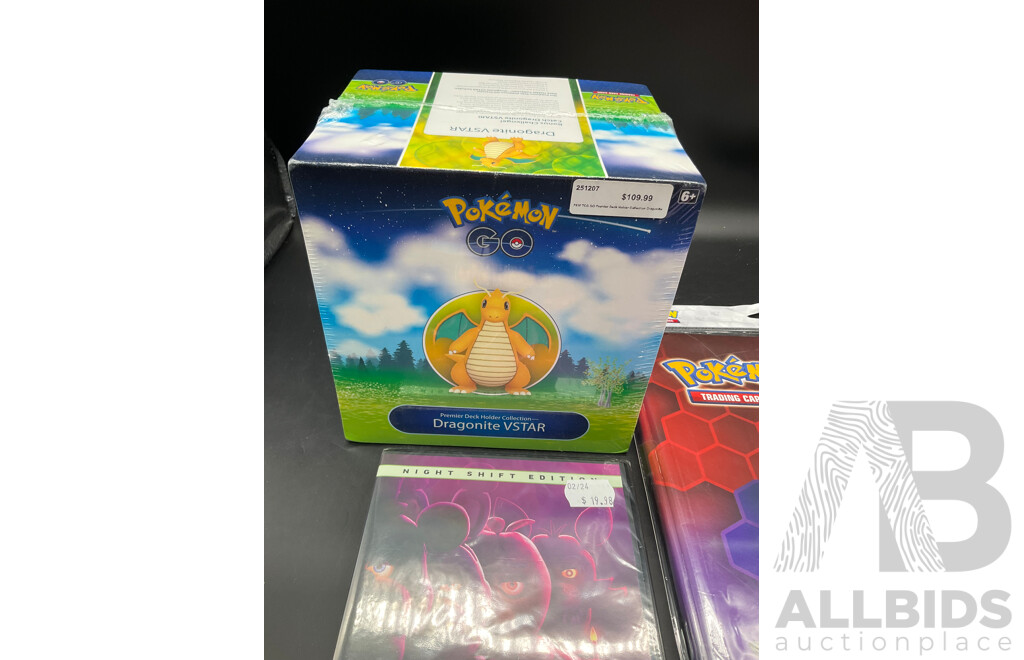 POKEMON Dragonite Vstar Premier Deck Holder Collection, Portfolio Book and DVD - Lot of 3