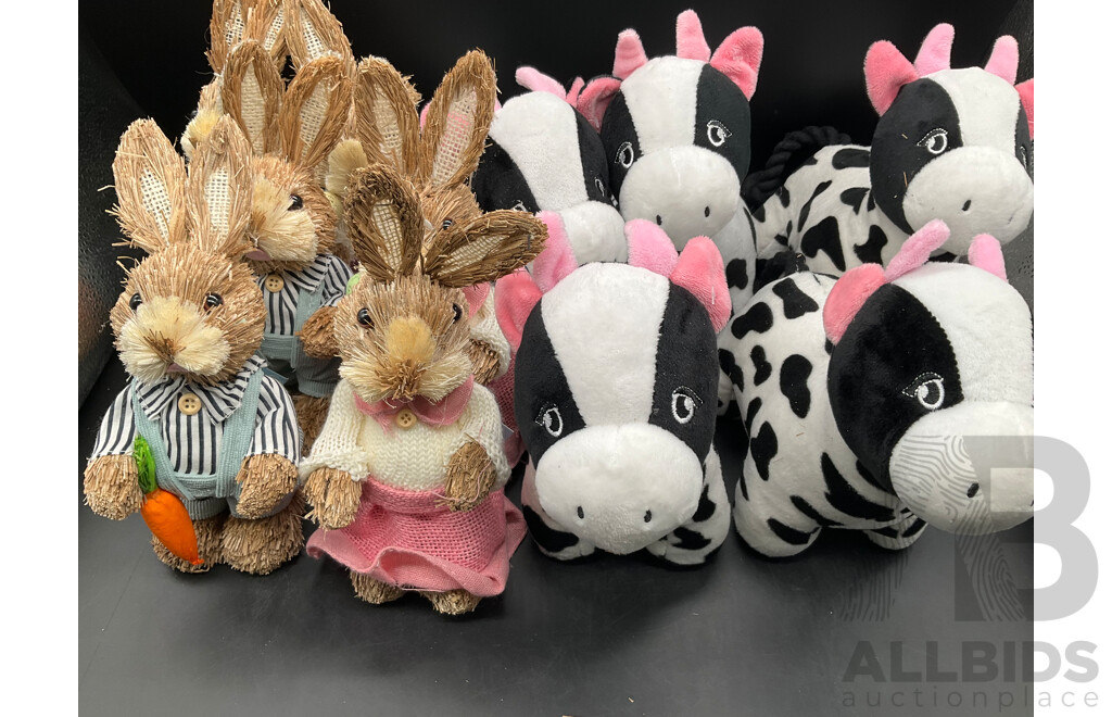 Mix Easter Rabbits and Soft Toys - Lot of 11