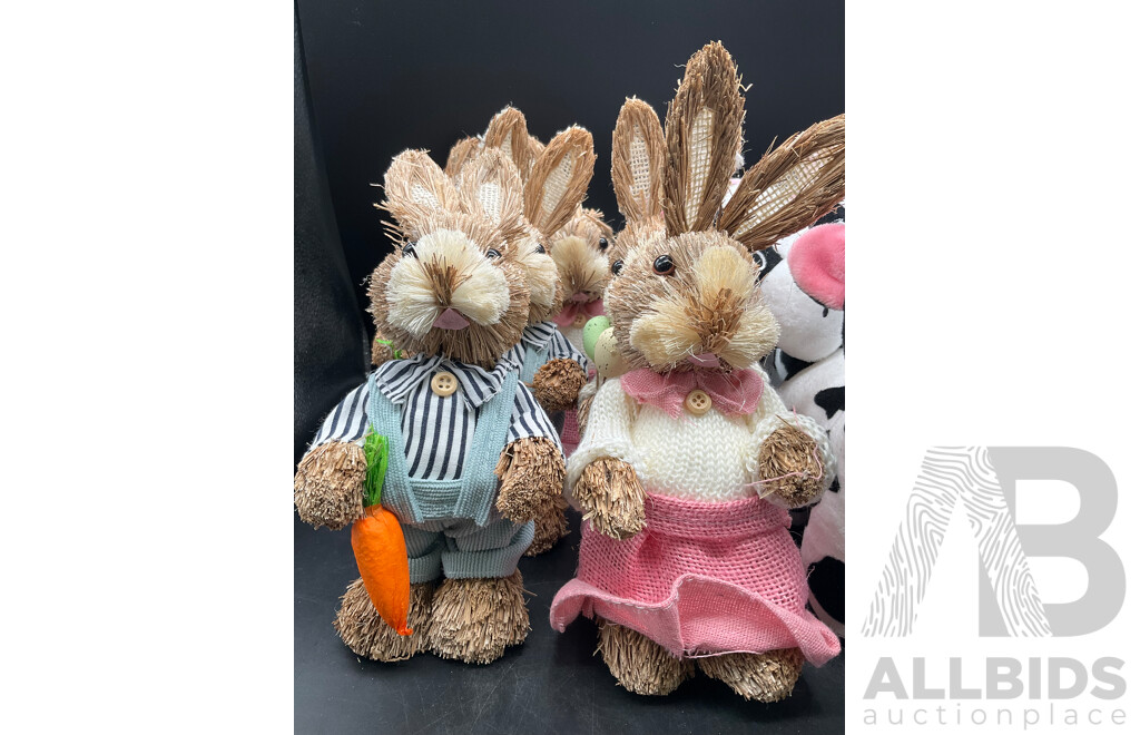 Mix Easter Rabbits and Soft Toys - Lot of 11