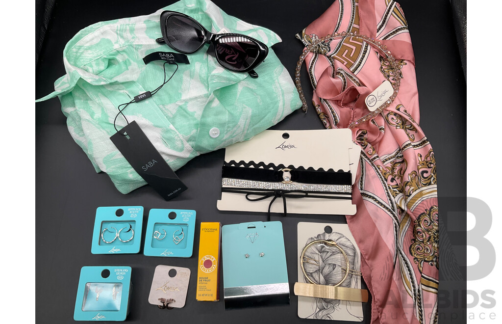 SABA Shirt, REALITY Sunglasses and LOUISA Costume Jewellery Collection  - Lot of 12