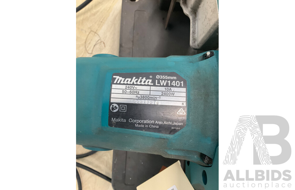 Makita 355mm 2400W Abrasive Cut-Off Saw LW1401  - ORP $408