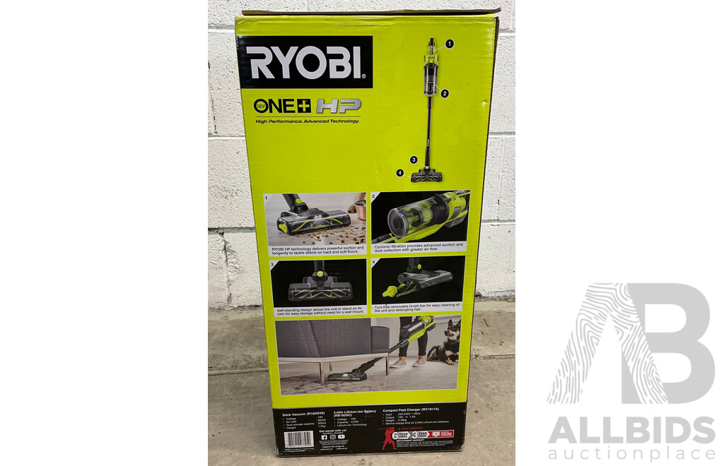 Ryobi (R18XSV912) 18V ONE+ HP Brushless Stick Vac