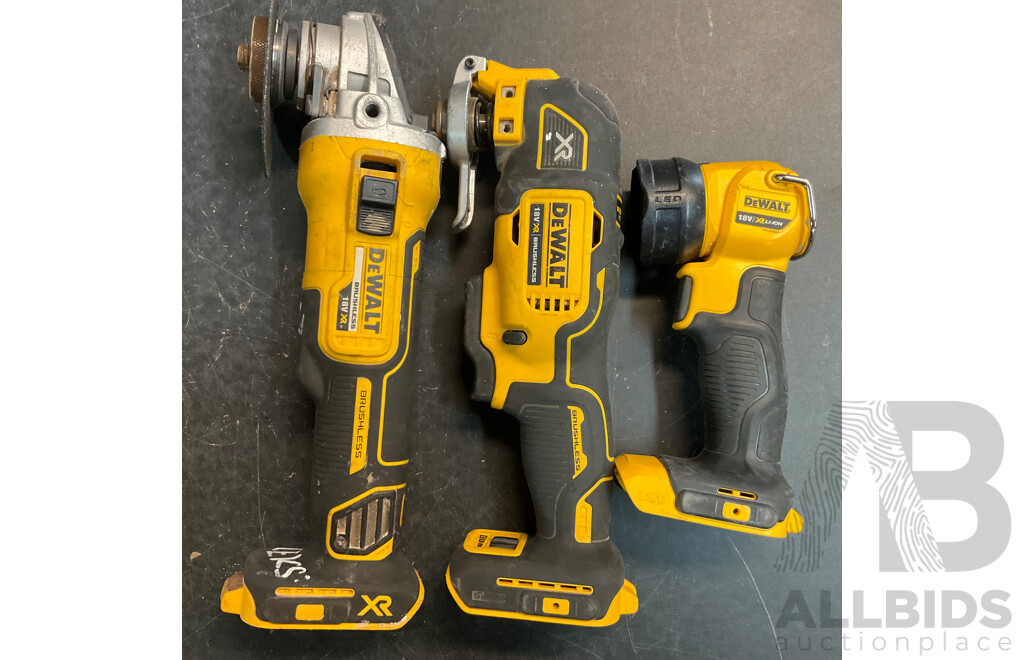 Dewalt Angle Grinder, Oscillating Multi-tool & Flashlight