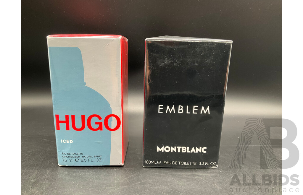 HUGO Iced and EMBLEM MontBlanc Perfumes  - Lot of 2