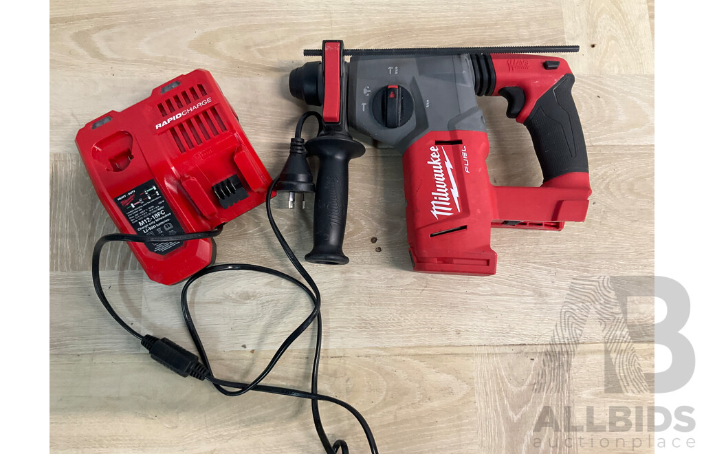 MILWAUKEE M18 FUEL Rotary Hammer (Tool Only) and M12-18FC Battery Charger  - Lot of 2