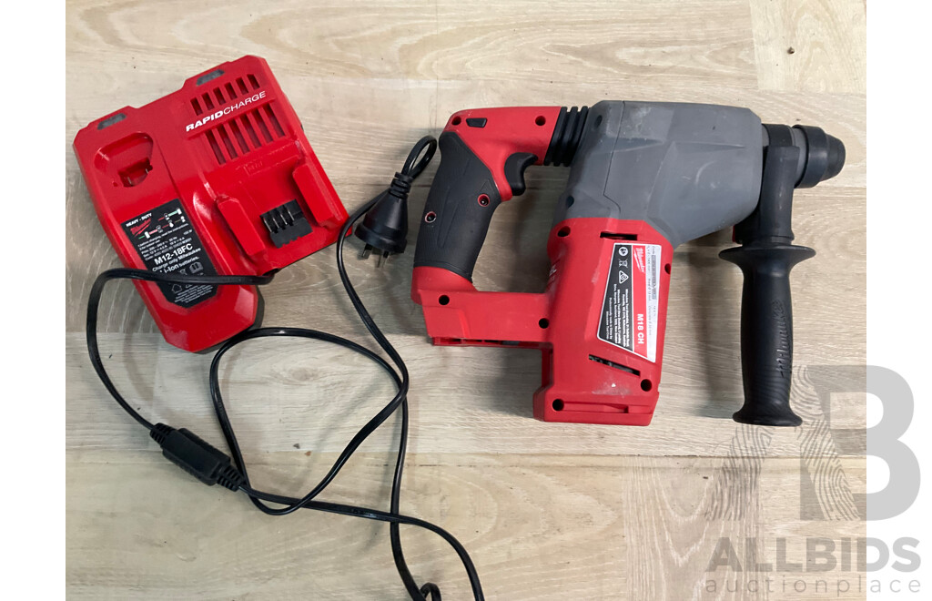 MILWAUKEE M18 FUEL Rotary Hammer (Tool Only) and M12-18FC Battery Charger  - Lot of 2