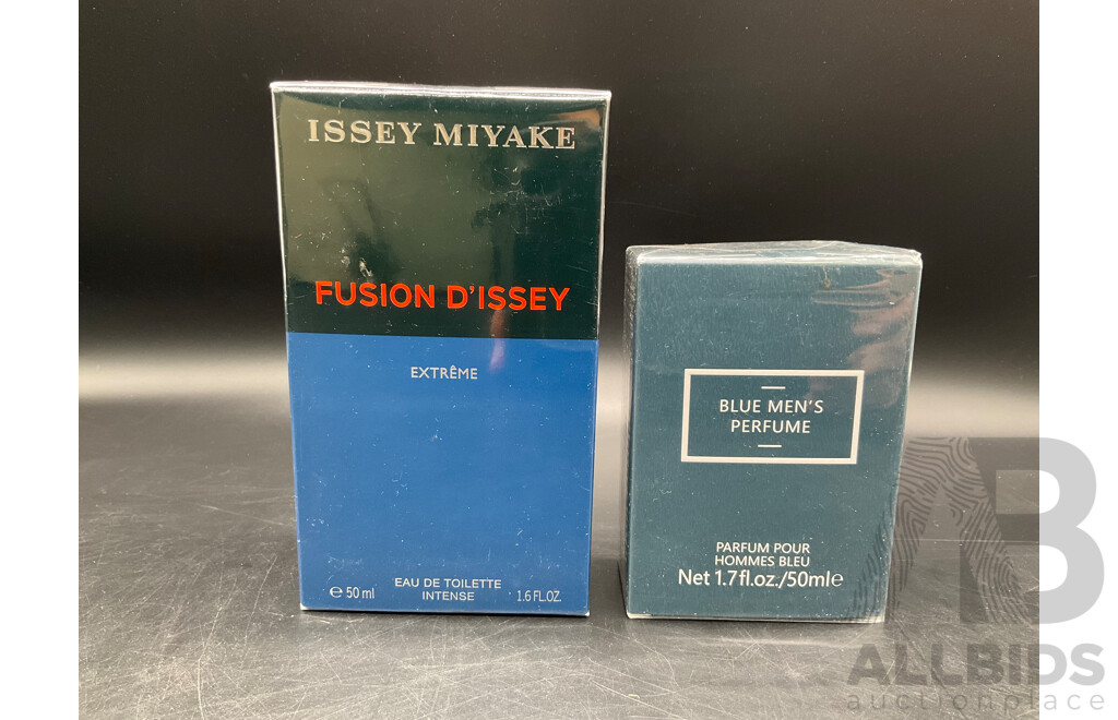 ISSEY MIYAKE Fusion D'issey Extreme and BLUE MEN'S Perfumes  - Lot of 2