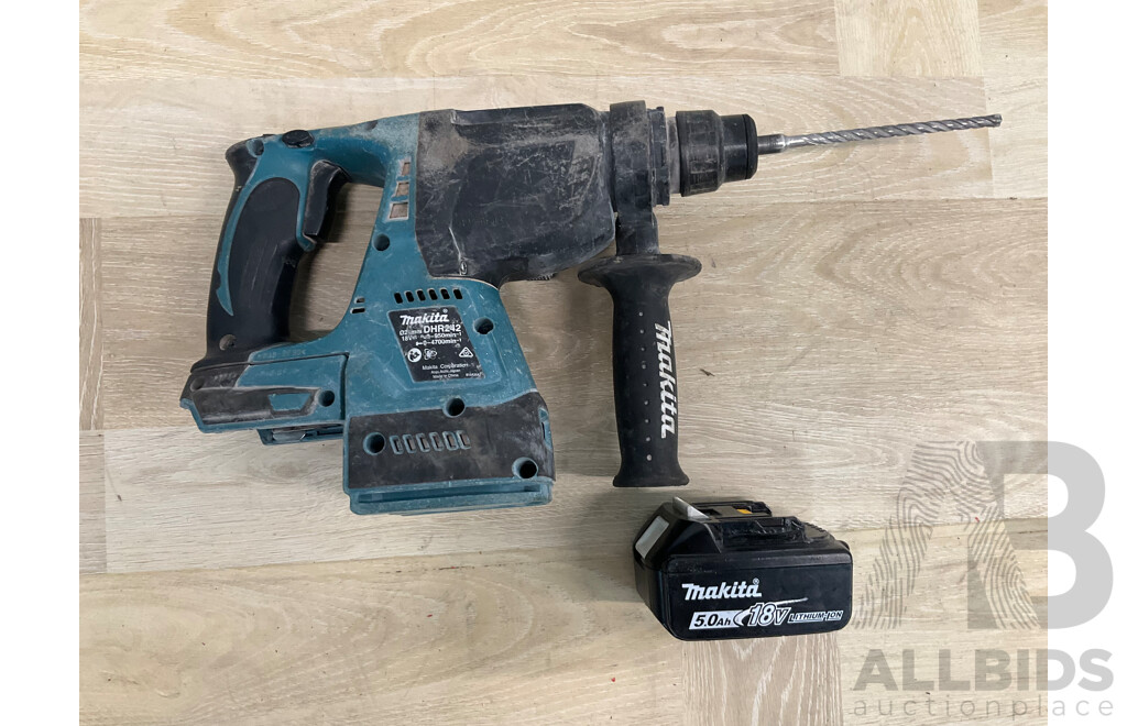 Makita 18V LXT Li-Ion Brushless SDS + Rotary Hammer Drill ( DHR242) and 5.0Ah Battery