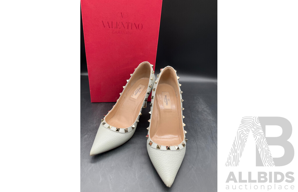 Rockstuds Pumps  Shoes Size EU 37.5 Opal Grey Branded VALENTINO GARAVANI