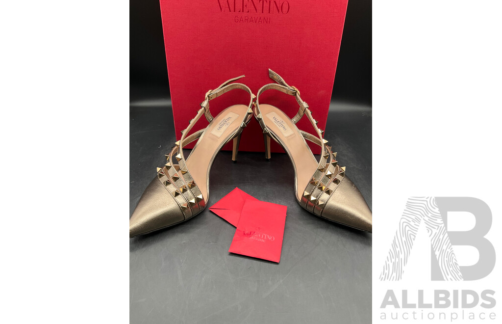 Rockstuds Caged Pumps Sling Back Shoes Size EU 37.5 Sasso Branded VALENTINO GARAVANI