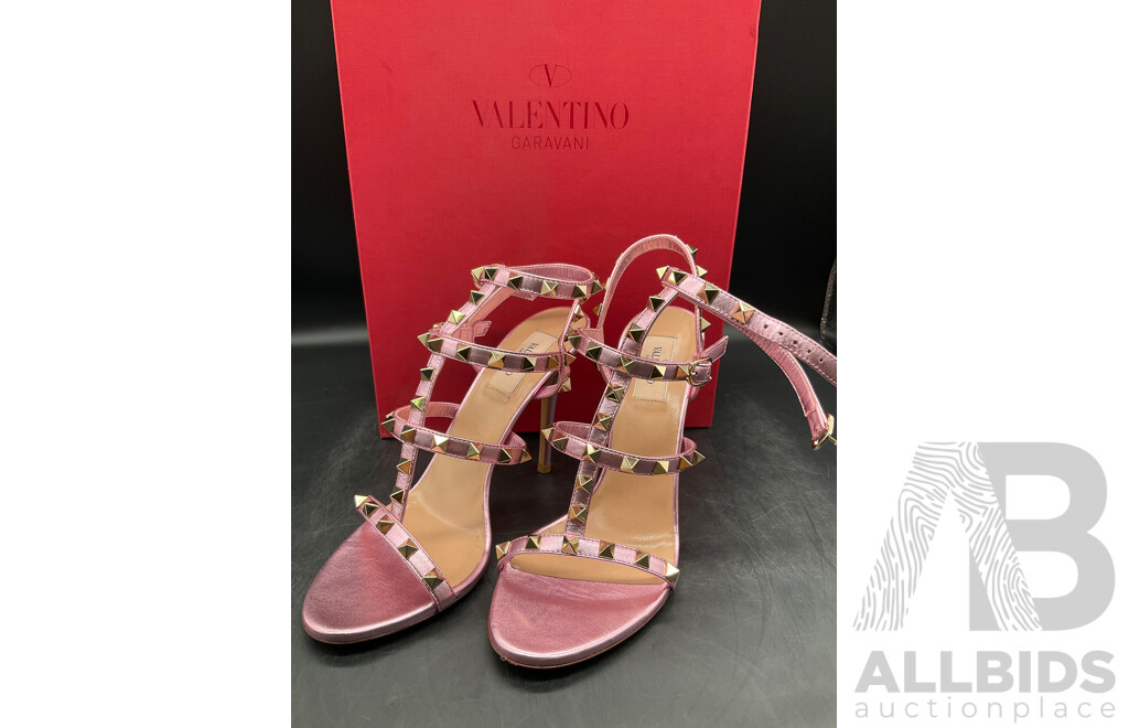 Rockstuds Caged Pumps  Shoes Size EU 38 Metalic Pink Branded VALENTINO GARAVANI