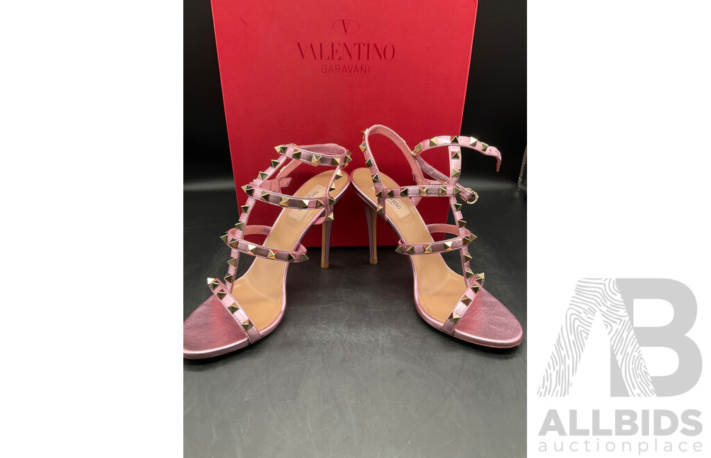 Rockstuds Caged Pumps  Shoes Size EU 38 Metalic Pink Branded VALENTINO GARAVANI