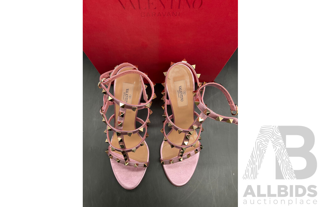 Rockstuds Caged Pumps  Shoes Size EU 38 Metalic Pink Branded VALENTINO GARAVANI