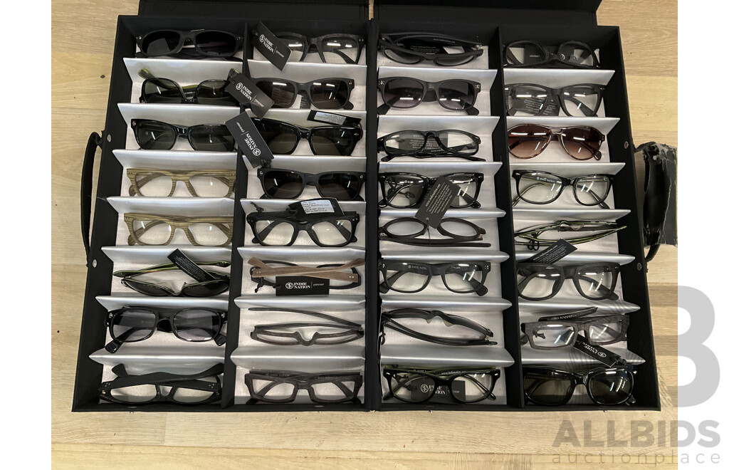 INDIE NATION Sunglasses in Case - Lot of 33