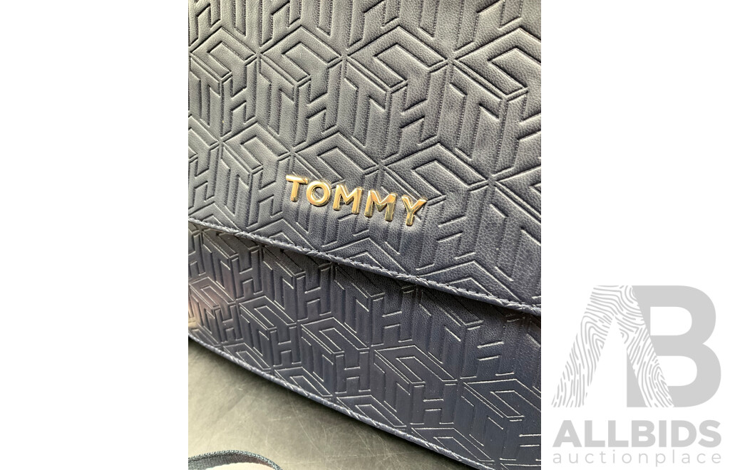 Womens Embossed Monogram Satchel Branded Tommy Hilfiger