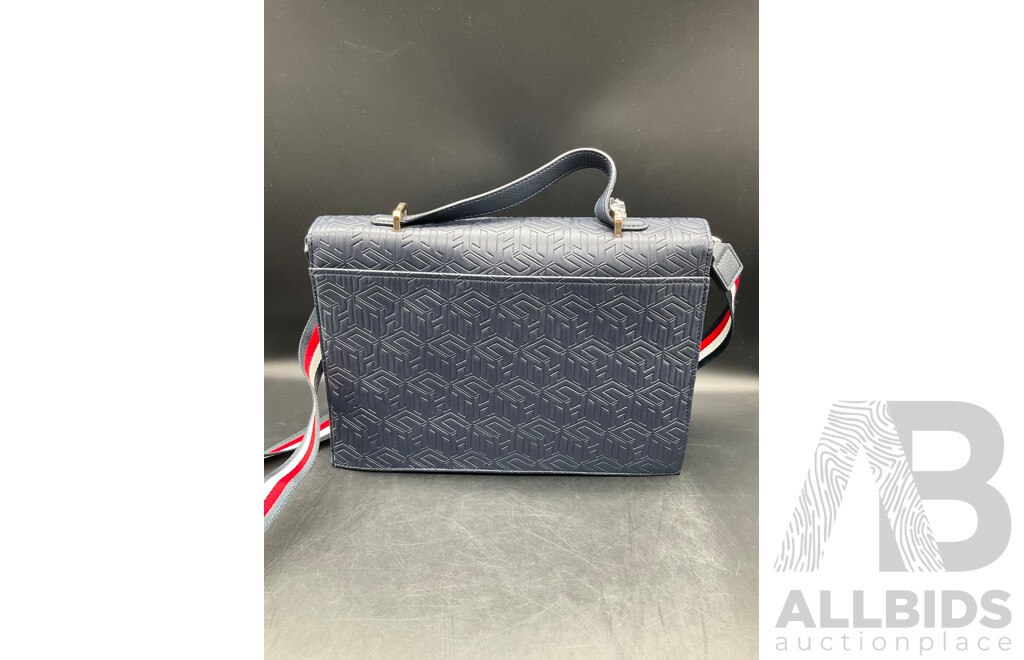 Womens Embossed Monogram Satchel Branded Tommy Hilfiger