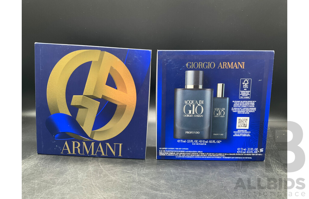 GIORGIO ARMANI Profondo Eau De Parfum  - Lot of 2