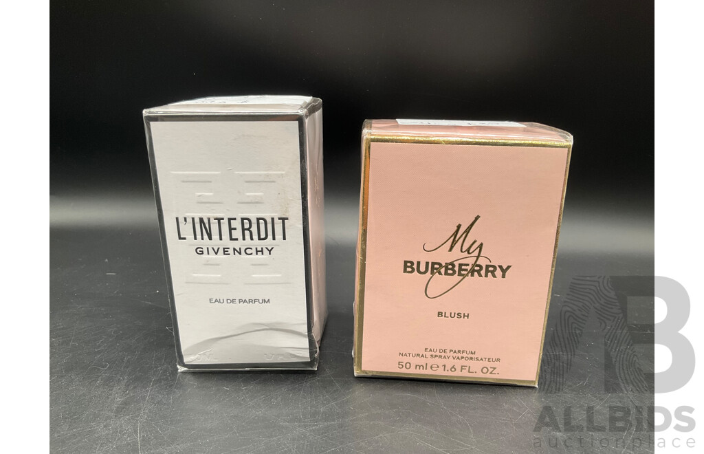 BURBERRY Blusch and L'INTERDIT Givenchy Eau De Parfum  - Lot of 2