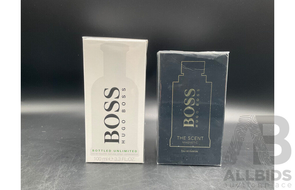 HUGO BOSS Bottled Unlimed Eau De Parfum and the Scent Magnetic Eau De Toilette - Lot of 2