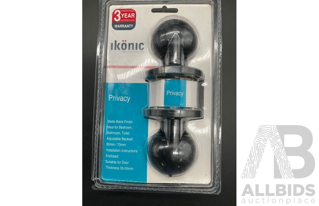 IKONIC Privacy Door Handle Set - Lot of 6