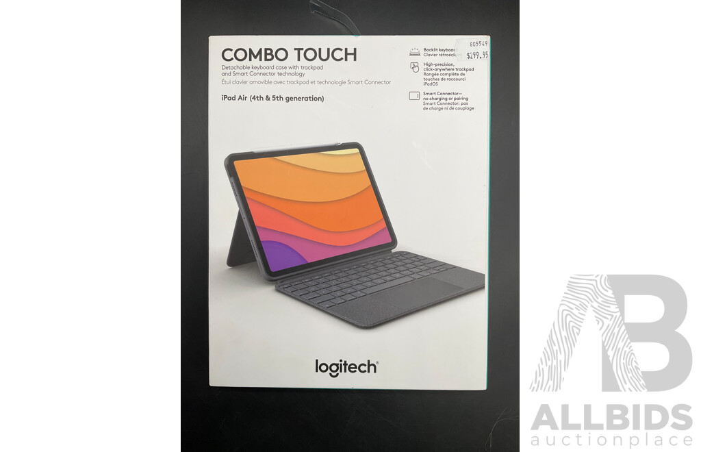 LOGITECH Combo Touch Case for IPad Air 5th/4th Gen (ORP $299.95)