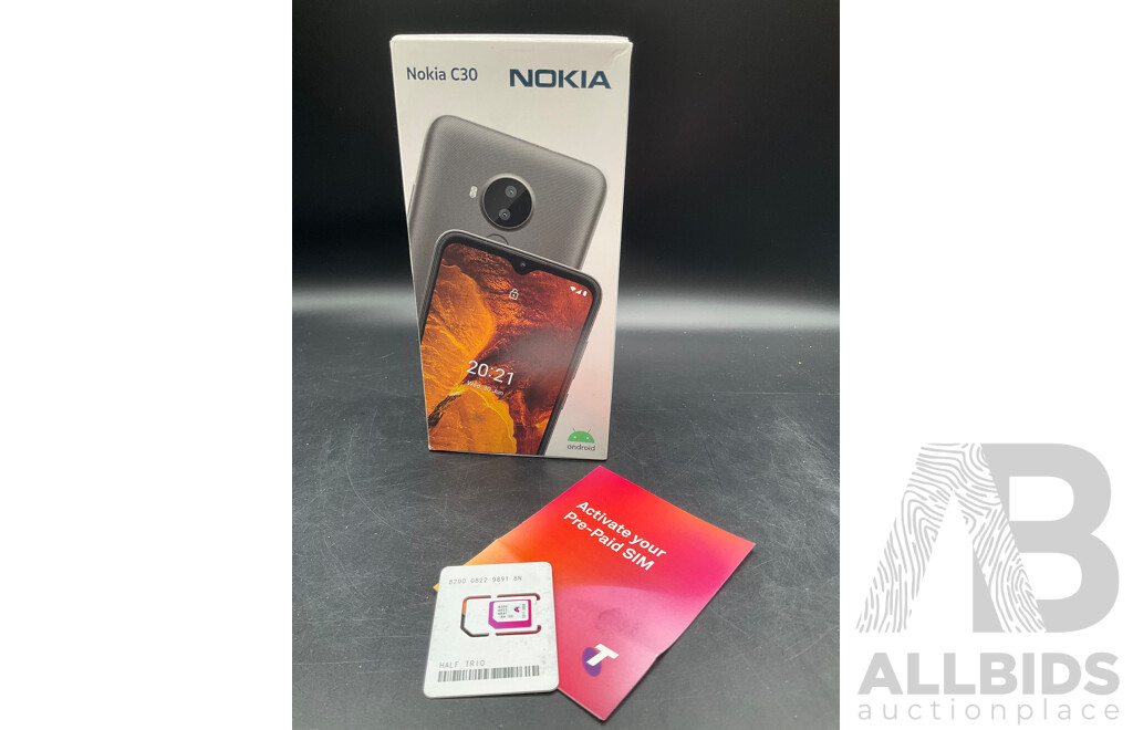 NOKIA C30 - TELSTRA Pre-Paid Phone + SIM