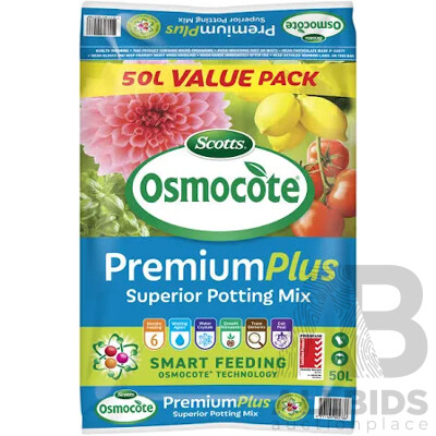 Osmocote Premium Plus Superior Potting Mix 50L - Lot of 4