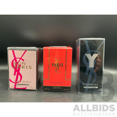 YVES SAINT LAURENT Mon Paris and Y Eau De Parfum and Paris Eau De Toilette - Lot of 3