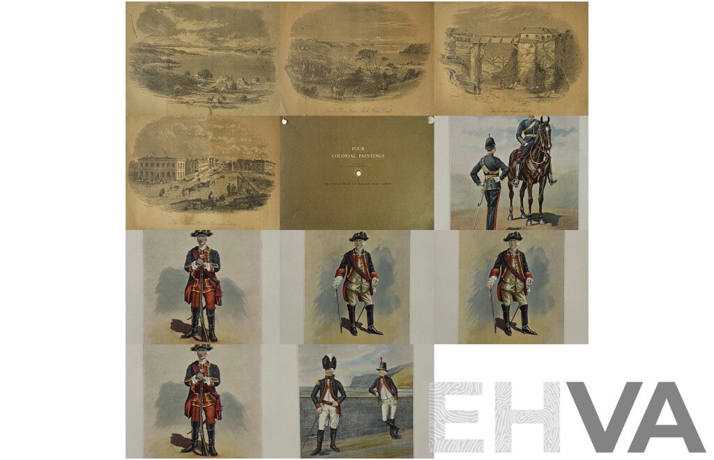 Wonderful Collection of Vintage Prints Including Portraits of Royal Artillery; Historical Australian Landscapes & Landmarks & Three Colonial Paintings From the Late 1800s (approx 45 in Total)