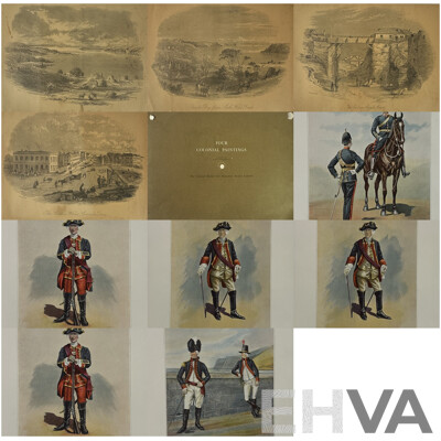 Wonderful Collection of Vintage Prints Including Portraits of Royal Artillery; Historical Australian Landscapes & Landmarks & Three Colonial Paintings From the Late 1800s (approx 45 in Total)