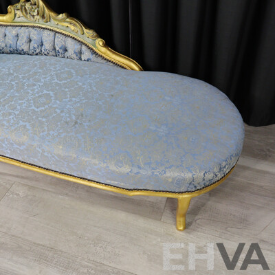 Gilt Open Ended Upholstered Chaise