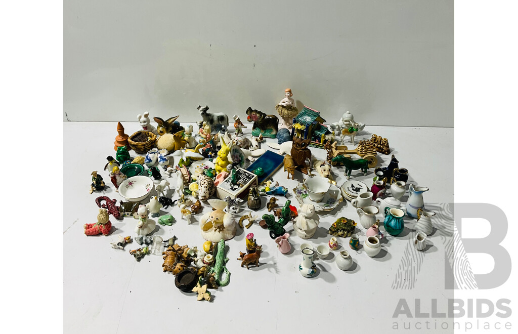 Large Collection Ornaments in Porcelain, Wood and More