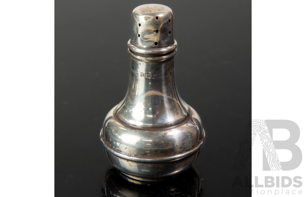 Antique Sterling Silver Pepper Shaker, Birmingham 1923