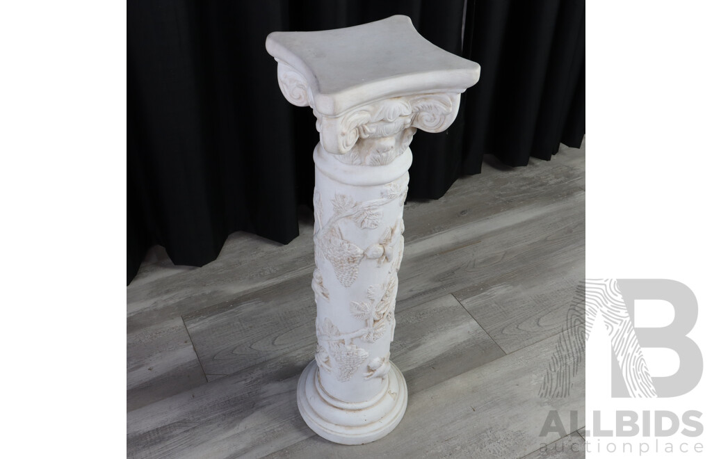 Pottery Lamp Stand with Cherub Decoration