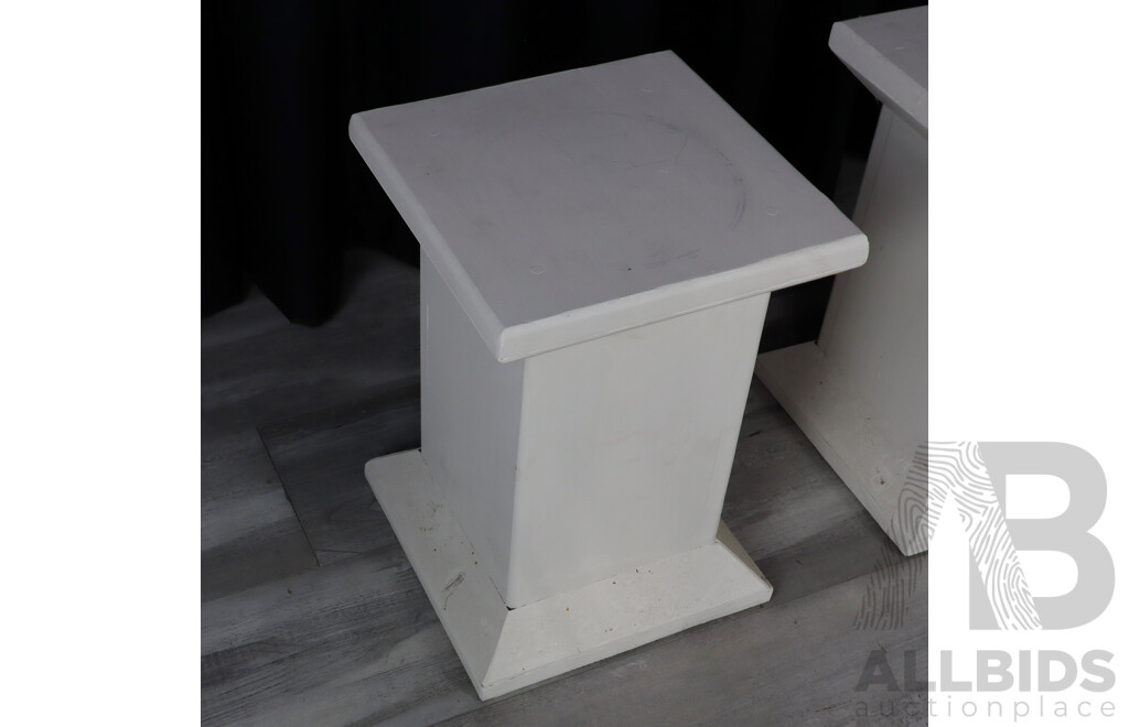 Pair of Painted Timber Plinths