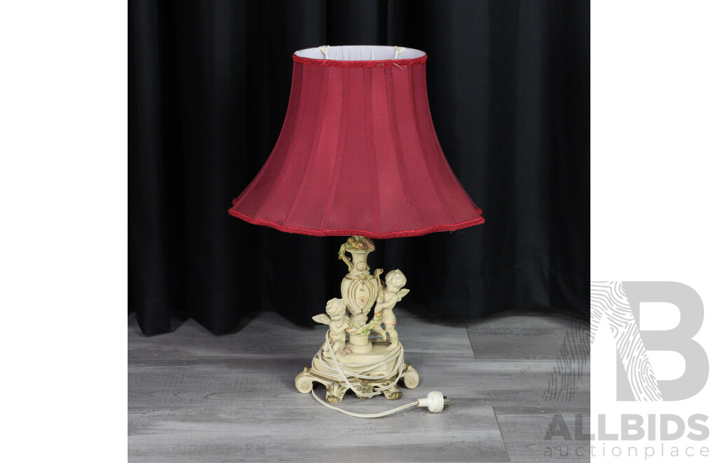 Reproduction Composite Pedestal, Vase and Lamp