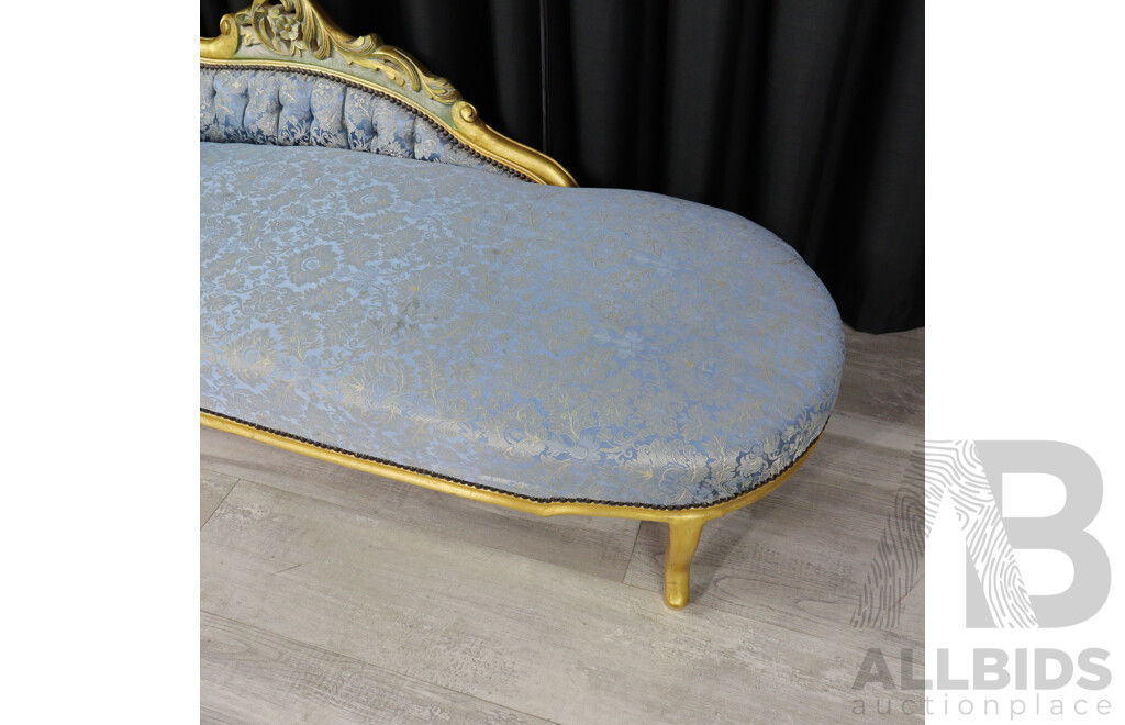 Gilt Open Ended Upholstered Chaise