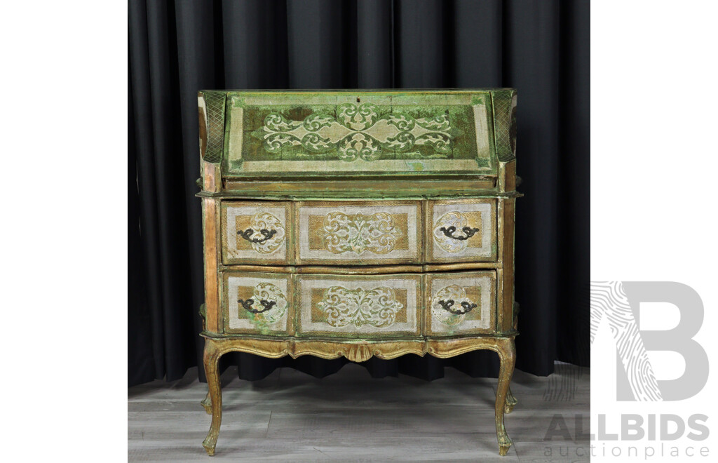 Florentine Giltwood Drop Front Bureau