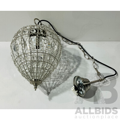 Three Retro Hanging Ceiling Light with Crystal Detail by Mercator, Model Plume