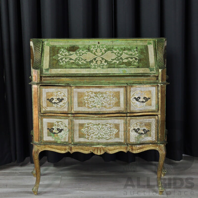 Florentine Giltwood Drop Front Bureau