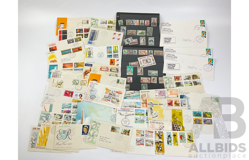 Collection of Papua New Guinea Stamps and First Day Covers