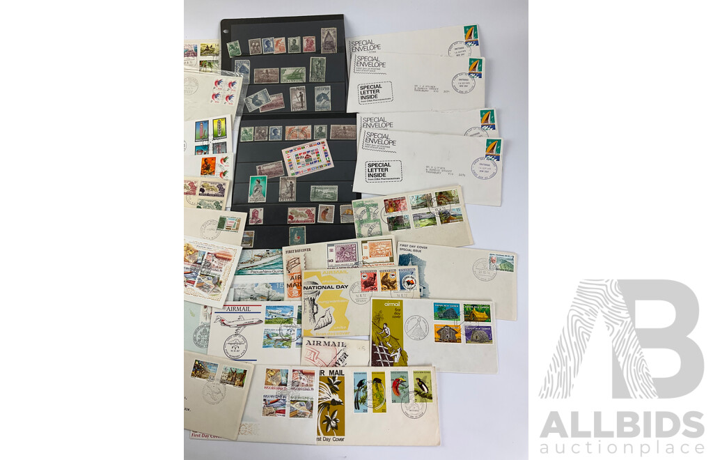 Collection of Papua New Guinea Stamps and First Day Covers