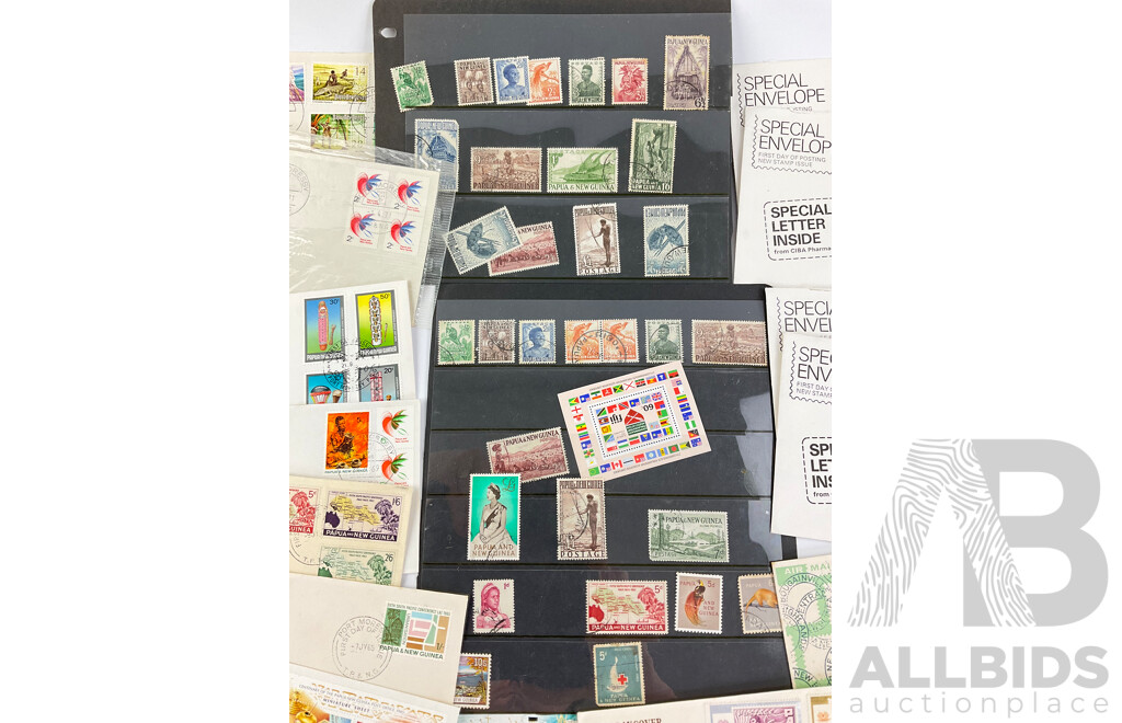 Collection of Papua New Guinea Stamps and First Day Covers