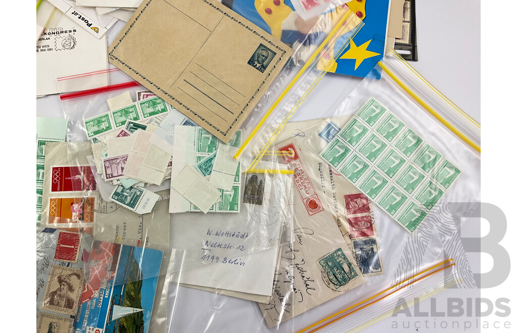 Collection of Vintage European Stamps and First Day Covers Including France, Italy, Hungary, Malta, Austria, Czechoslovakia