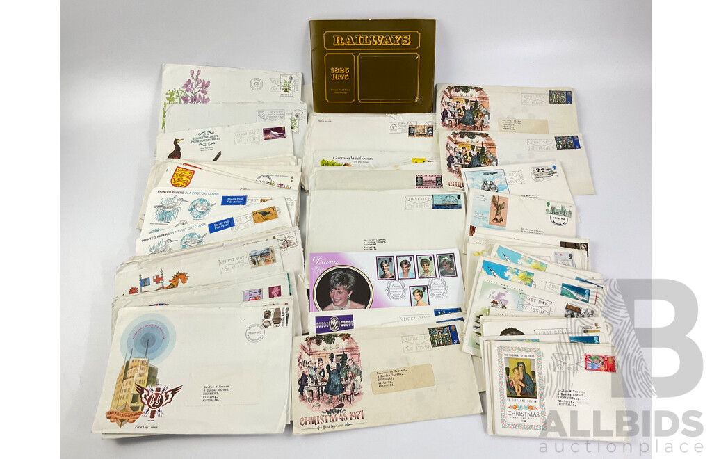 Collection of 1960's and 70's United Kingdom First Day Covers Including Bailwick of Guernsy and Jersey