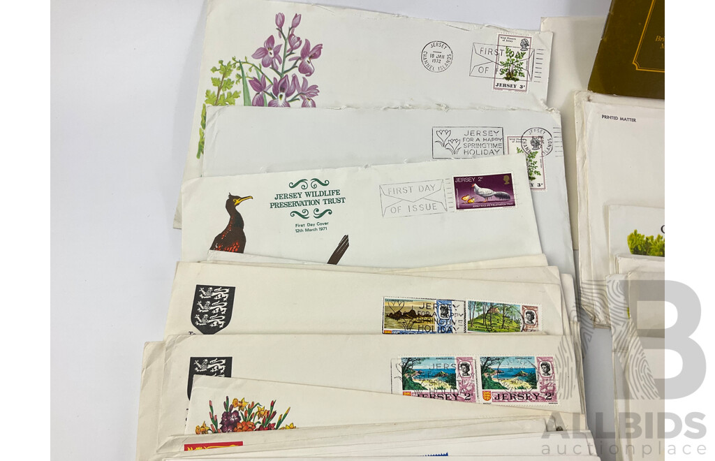 Collection of 1960's and 70's United Kingdom First Day Covers Including Bailwick of Guernsy and Jersey