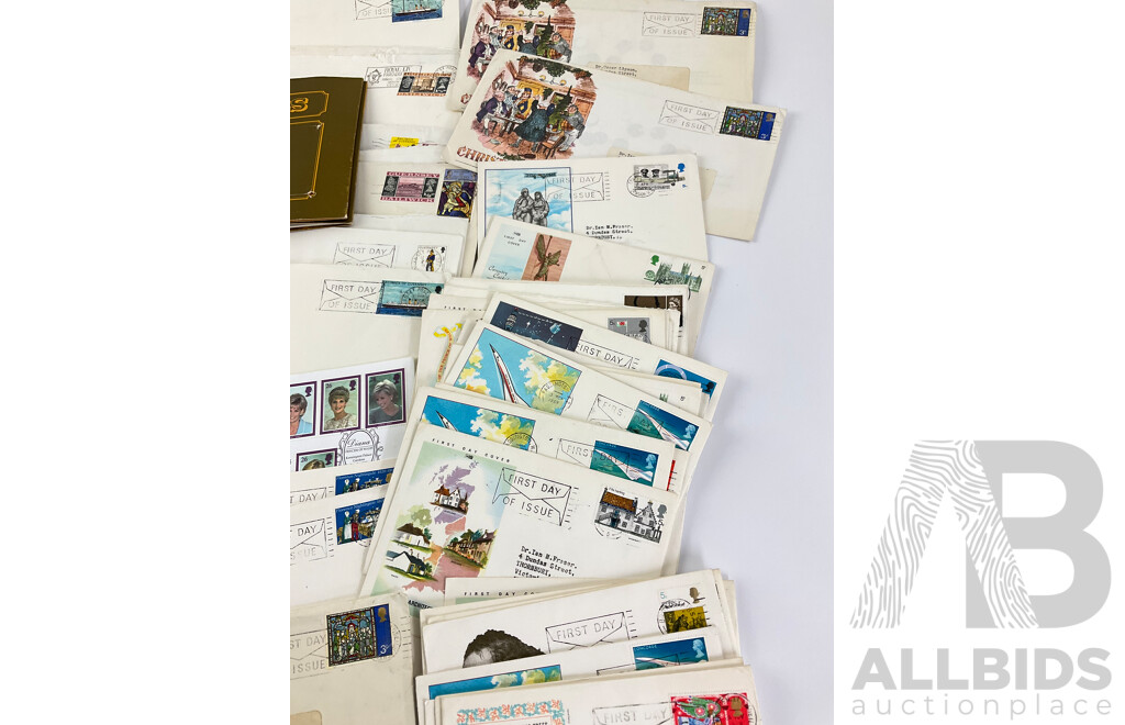 Collection of 1960's and 70's United Kingdom First Day Covers Including Bailwick of Guernsy and Jersey